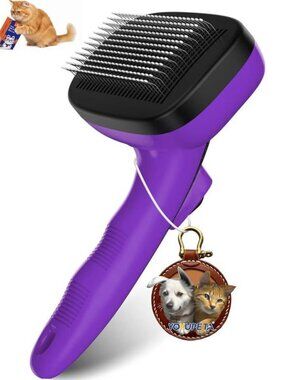 Dog Brush for Shedding, Self Cleaning Slicker Brush Ideal for Short Long Haired